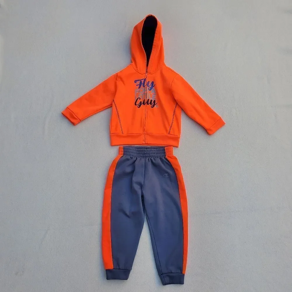 Champion Orange and Gray Hoodie Jacket and Joggers Size 4T